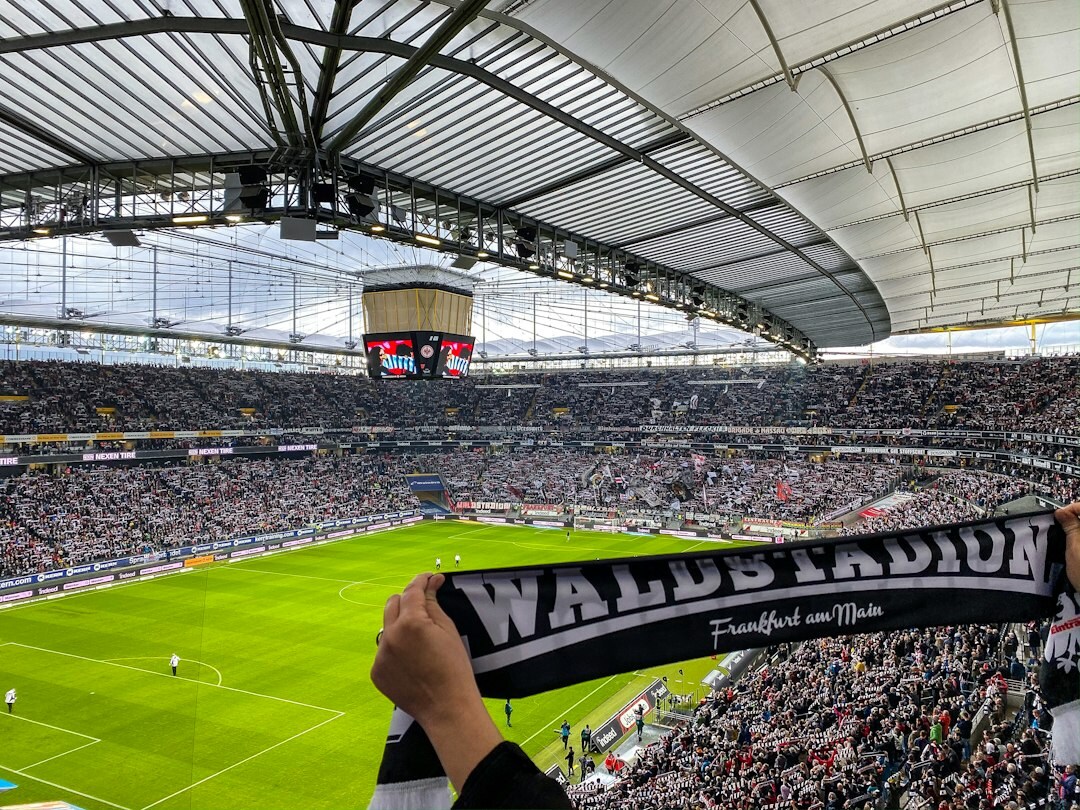Football stadium filled with cheering fans